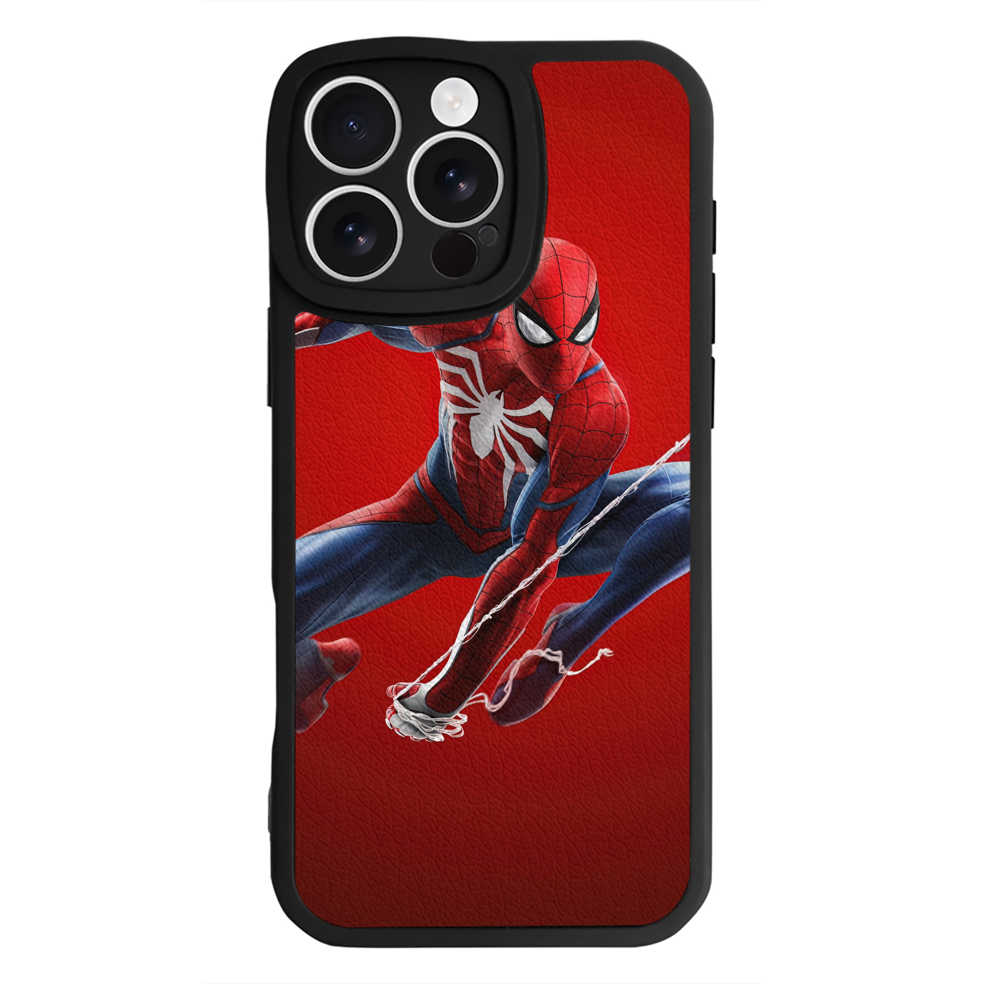 （画像用） Spider Man スパイダーマン 【iPhone 16シリーズ対応】シリコンスマホケース（レザー調） 材質：シリコン